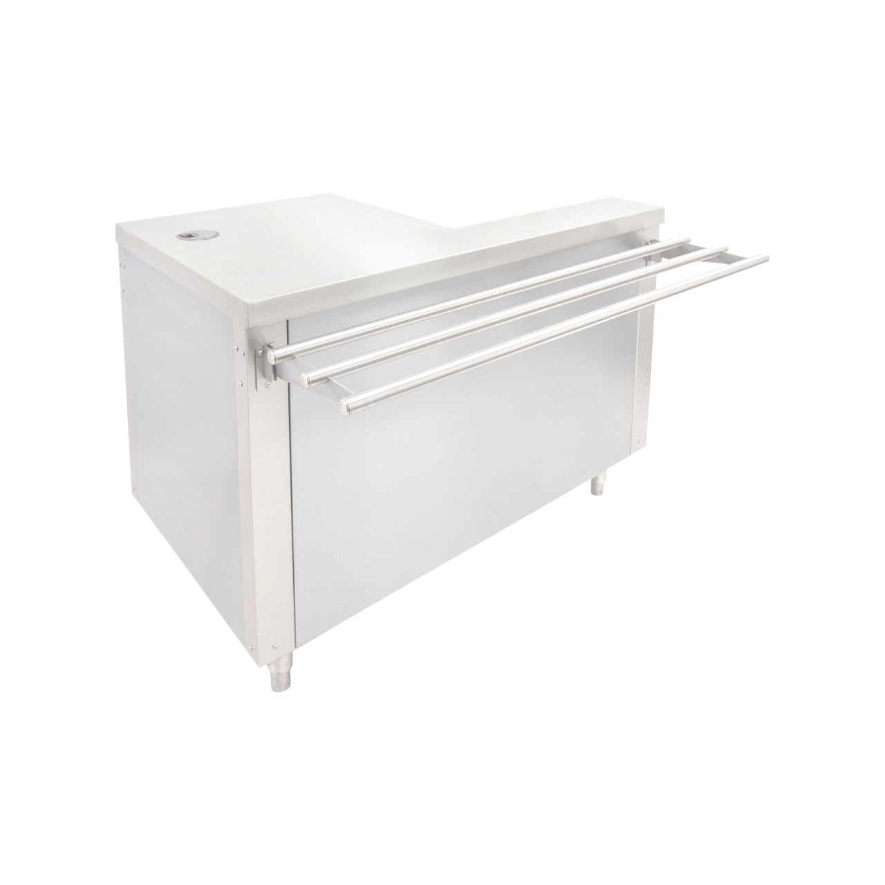 FS-TSR Flexi-Serve Till Section – Right-Handed Configuration, 700mm Width, Stainless Steel, Adjustable Shelves, Cable Port, Locking Castors