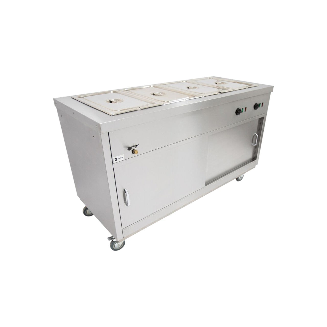 1500mm Hot Cupboard with Bain Marie Top – Stainless Steel, Wet/Dry Heat, Sliding Doors, Adjustable Shelves, 5.3kW