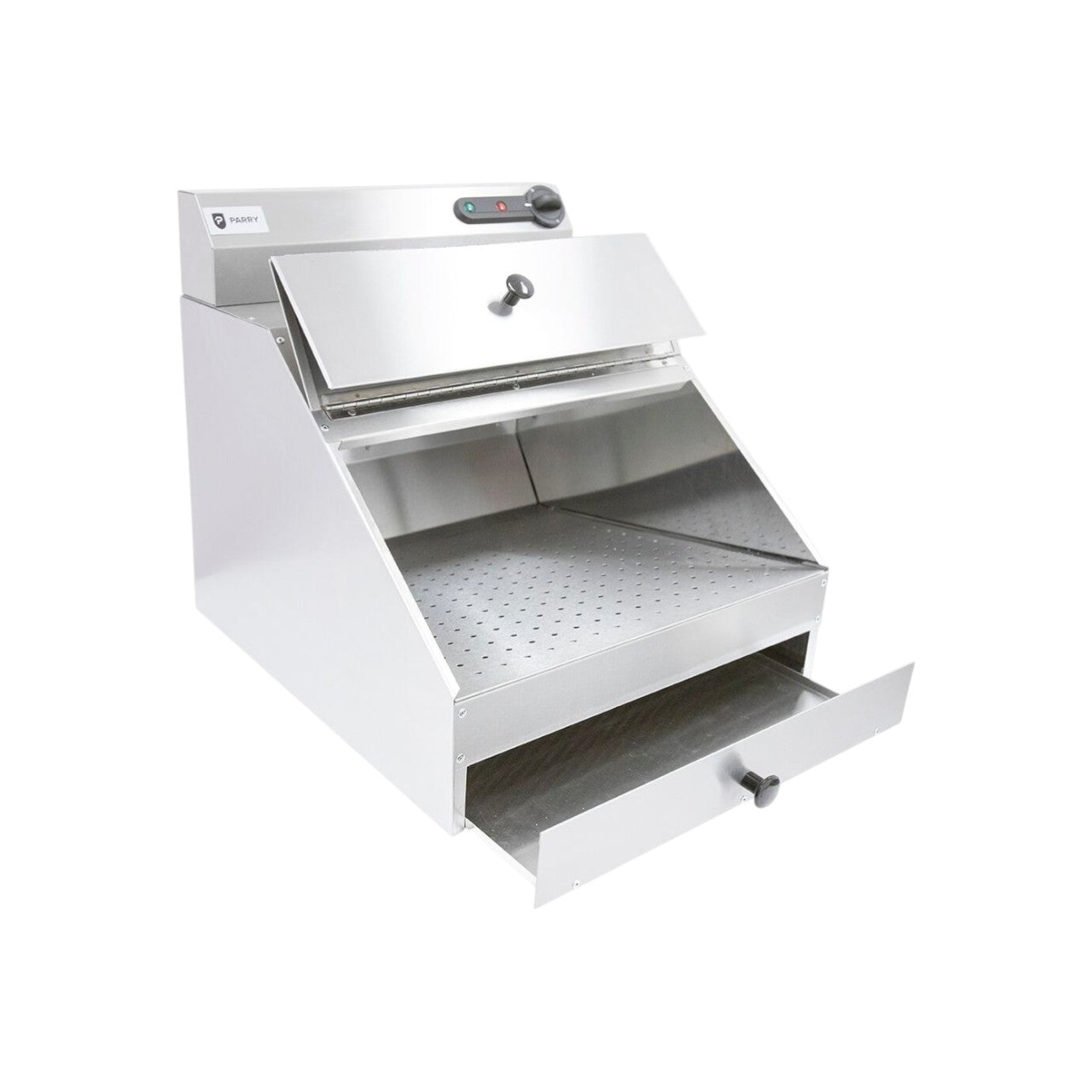 1925 Chip Scuttle – Countertop Stainless Steel Fry Warmer with Removable Drain & Drip Tray, 350W, British-Made