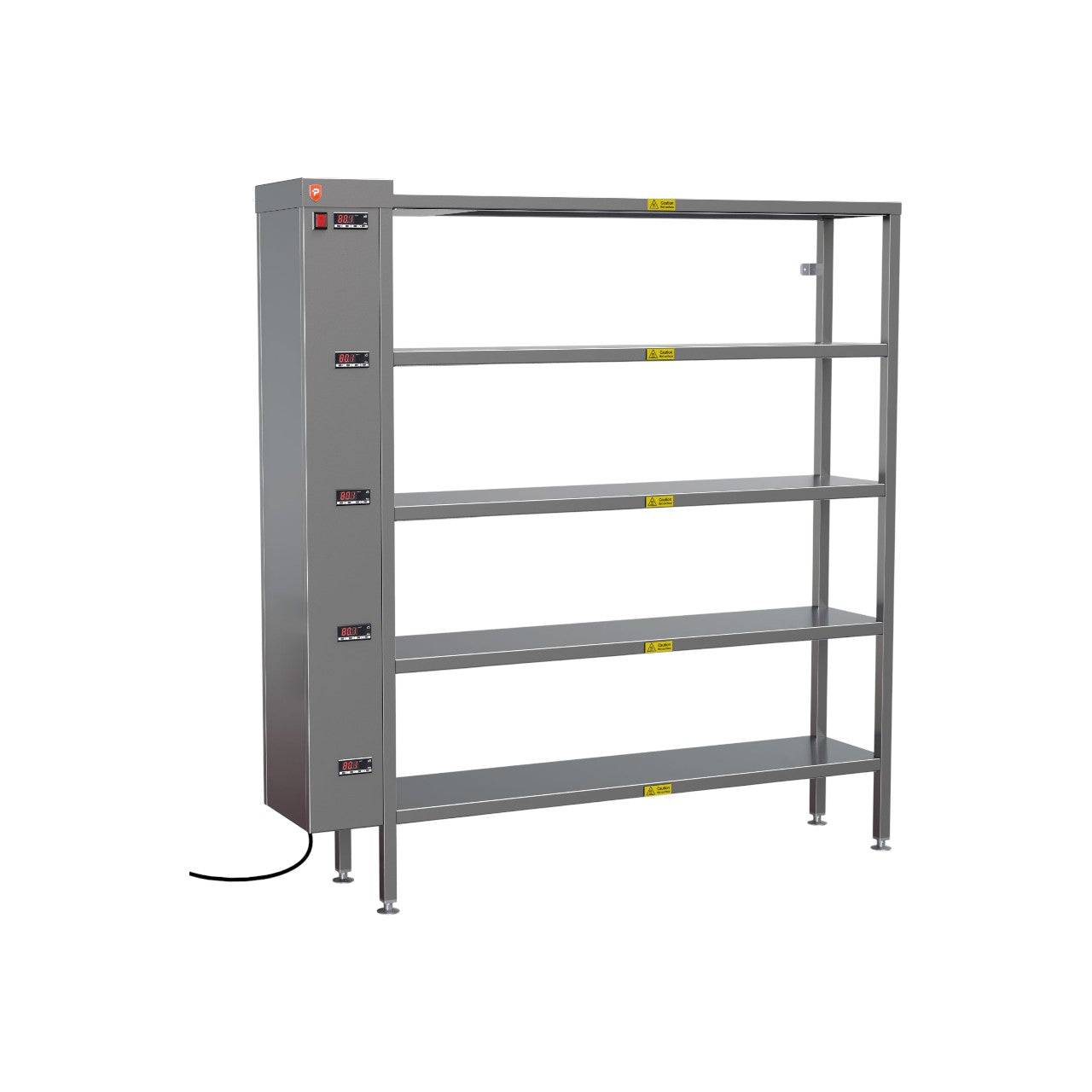 HEATED SHELVING UNIT HSU15500 – 5 Independently Controlled Stainless Steel Shelves, Adjustable 30-85°C, Wall-Mount, High Capacity, 1500mm Width, Commercial Catering Equipment