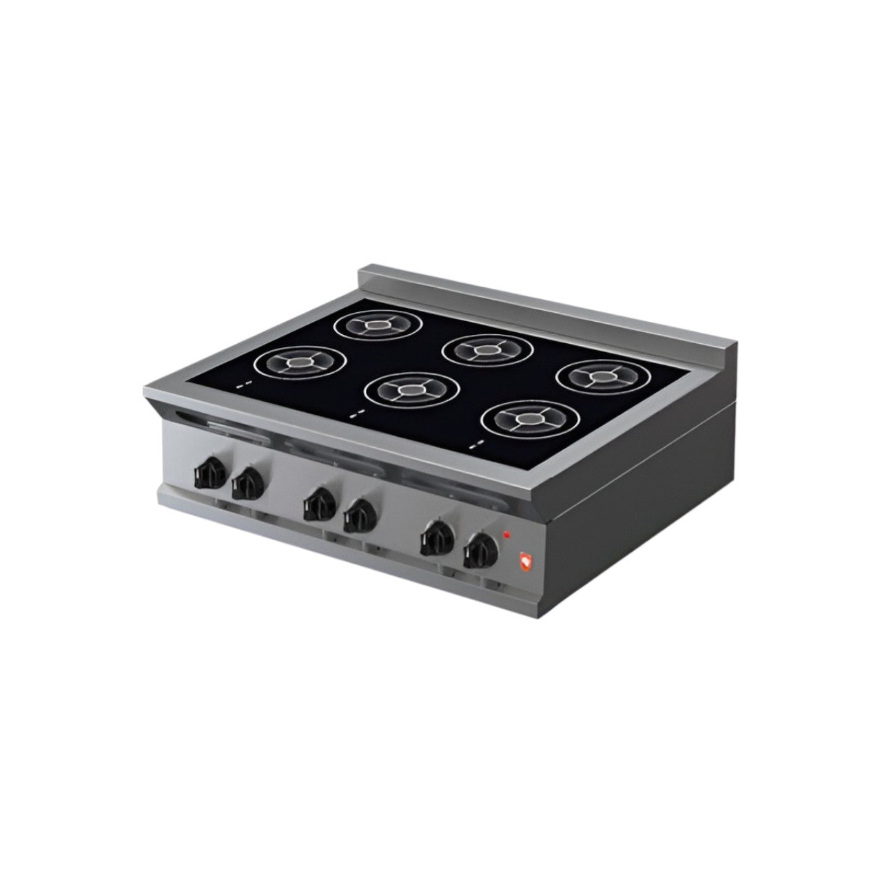 I6 6 Zone Induction Hob – Built-In Pan Detection, 9 Power Levels, Precise Temperature Control, Power Boost, Melt & Keep Warm Functions – 6mm Ceramic Glass, 3 Phase or 240V Electric, Stainless Steel Finish