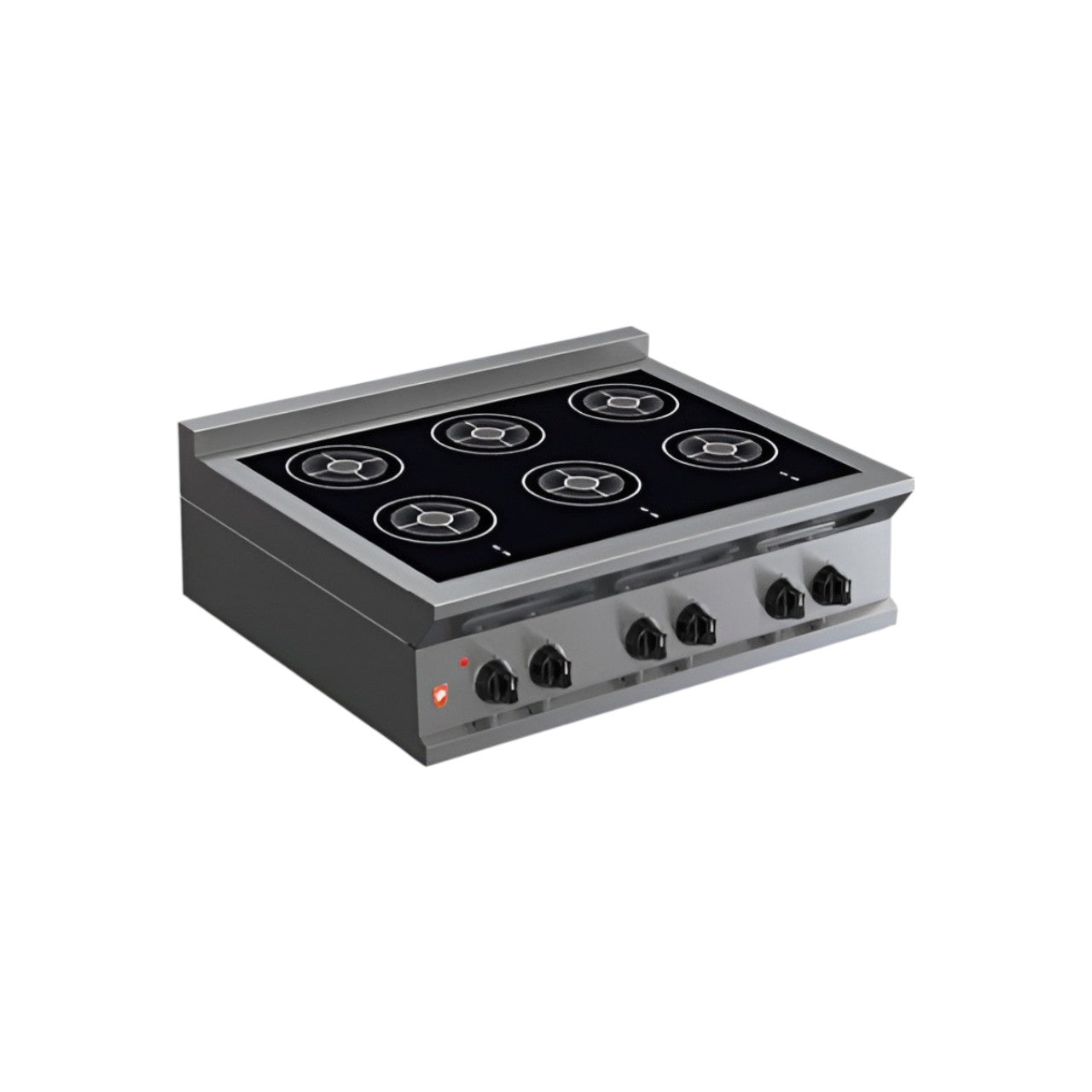 I6 6 Zone Induction Hob – Built-In Pan Detection, 9 Power Levels, Precise Temperature Control, Power Boost, Melt & Keep Warm Functions – 6mm Ceramic Glass, 3 Phase or 240V Electric, Stainless Steel Finish