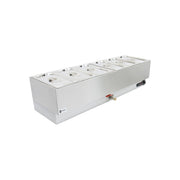 Countertop Electric Wet Bain Marie – 6 x 1/3 GN Pan Capacity, Stainless Steel, Drain Tap, Thermostat Control