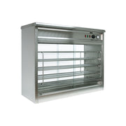 Heated Pie Display Cabinet with Glass Back – 140-Pie Capacity, Stainless Steel, Thermostatic Control