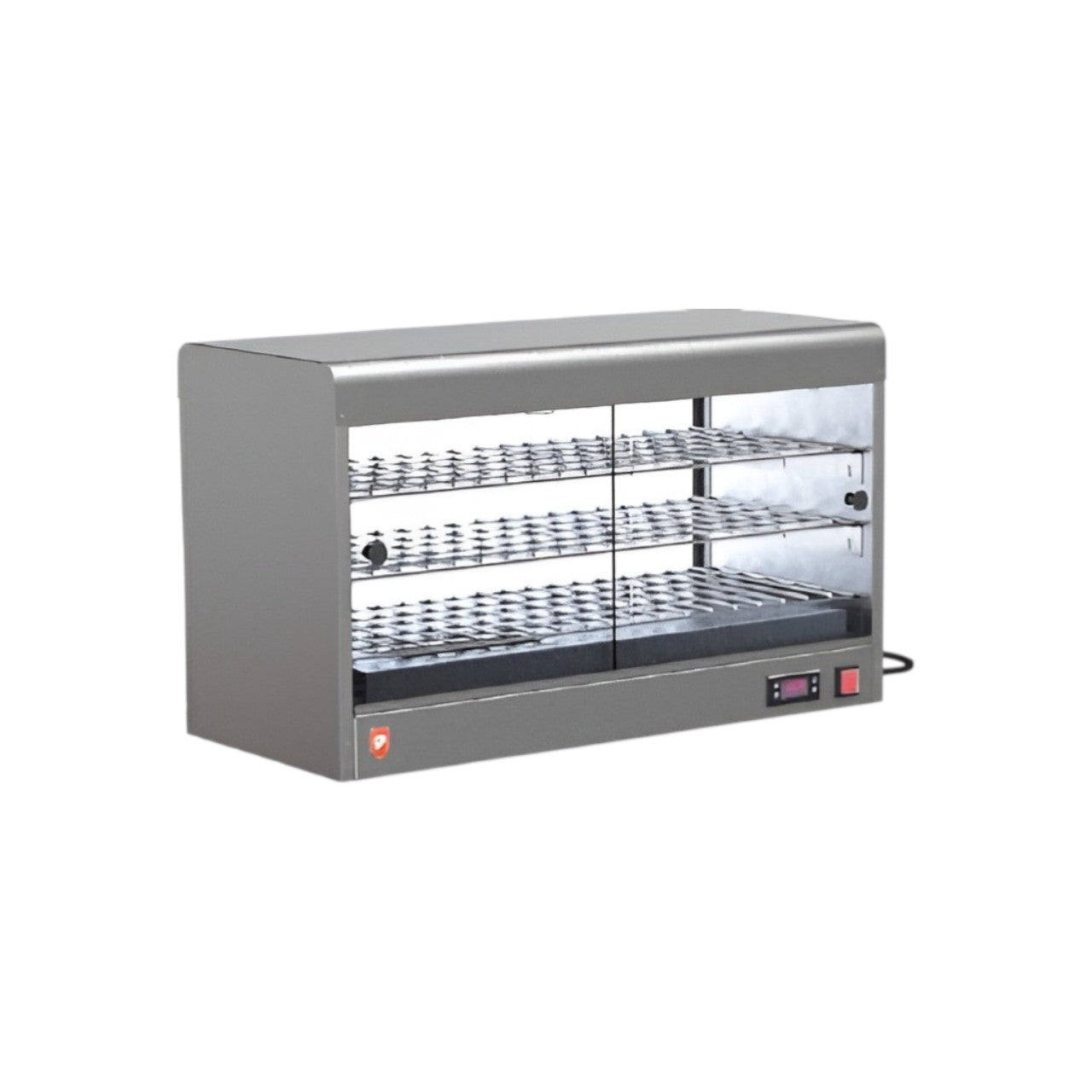 Digital Electric Heated Pie Cabinet – 3-Rack, 0–80°C, Internal Light, Sliding Glass Doors, Stainless Steel