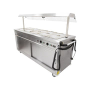 Mobile Bain Marie Servery with Gantry – 1800mm Stainless Steel, Wet/Dry Heat, Digital Control, Heavy-Duty Castors