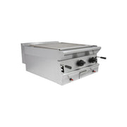 Natural Gas Chargrill with Lava Rocks – 2 Burners, Stainless Steel, Adjustable Height, Countertop or Stand