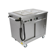 Mobile Bain Marie Servery – 900mm Stainless Steel, Digital Temperature Display, Sliding Doors, Castors & Push Handle