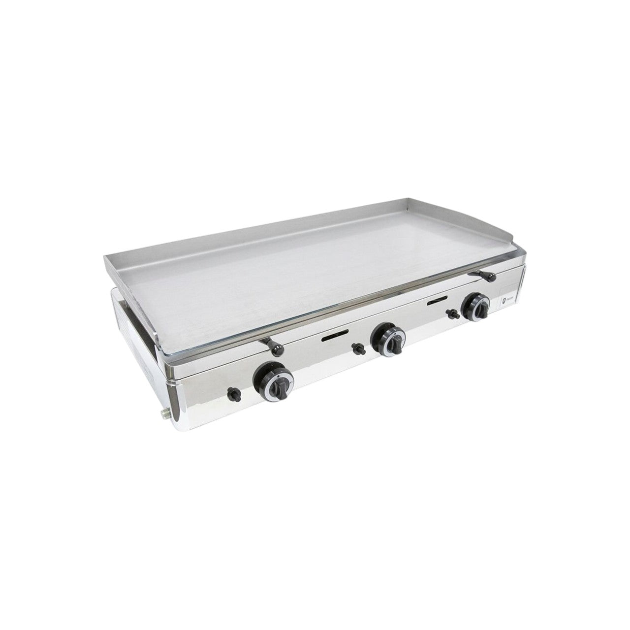 PGF800G LPG Gas Griddle – 3-Burner Stainless Steel Commercial Catering Griddle with Tri-Zone Cooking, Piezo Ignition & Removable Fat Tray, Natural Gas Conversion Kit Included
