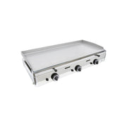 PGF800G LPG Gas Griddle – 3-Burner Stainless Steel Commercial Catering Griddle with Tri-Zone Cooking, Piezo Ignition & Removable Fat Tray, Natural Gas Conversion Kit Included