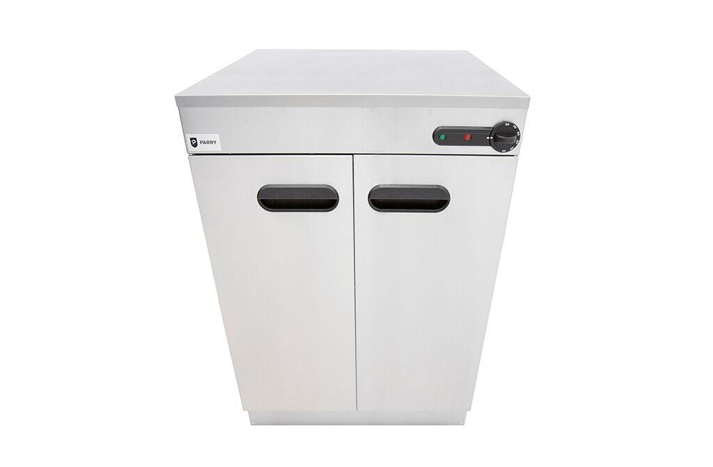 Small Double Door Electric Plate Warmer – 180 Plate Capacity, Stainless Steel, Thermostatically Controlled, Floor Standing, 2kW, Silver
