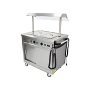 Mobile Bain Marie Servery with Gantry – 900mm Stainless Steel, Wet/Dry Heat, Digital Control, Sliding Doors, Castors