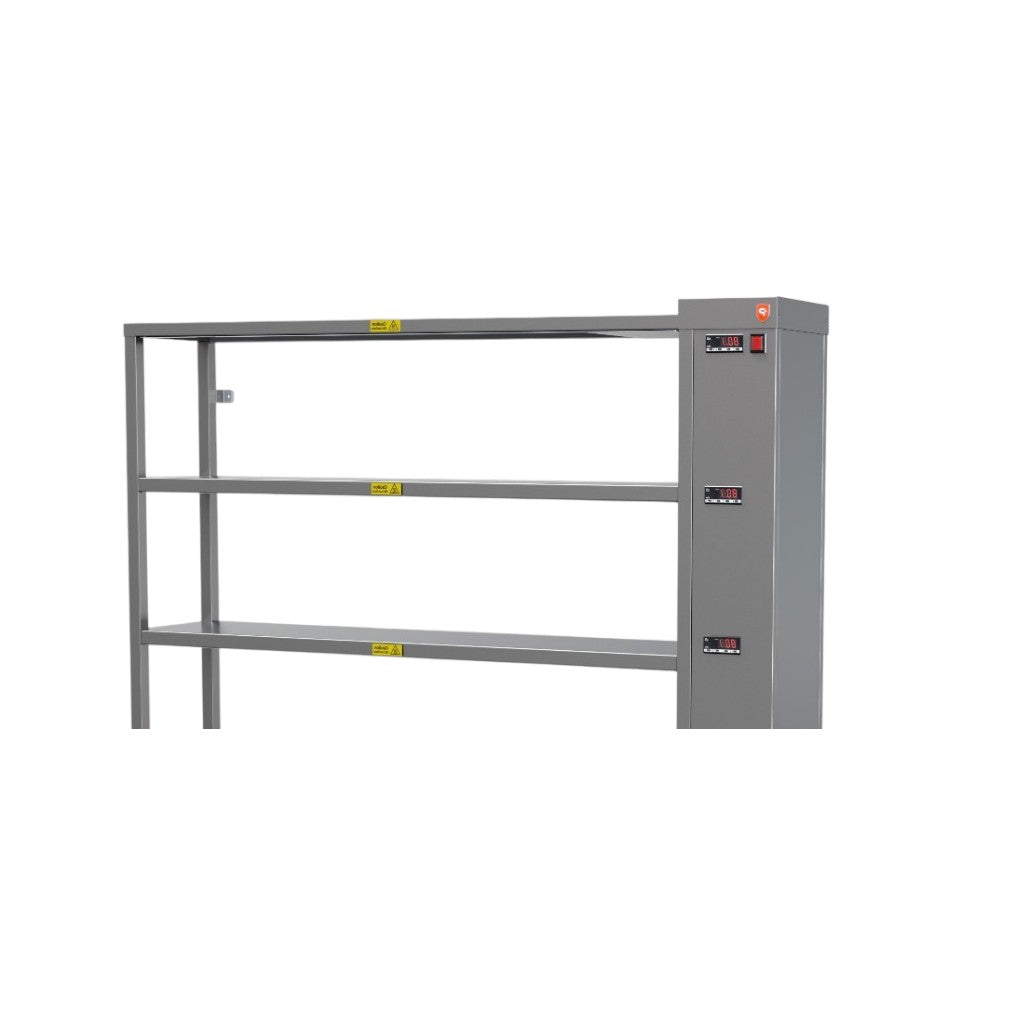 High-Capacity Wall-Mounted Heated Shelving Unit – 5 Shelves, 30–85°C, 1500mm Wide, Stainless Steel