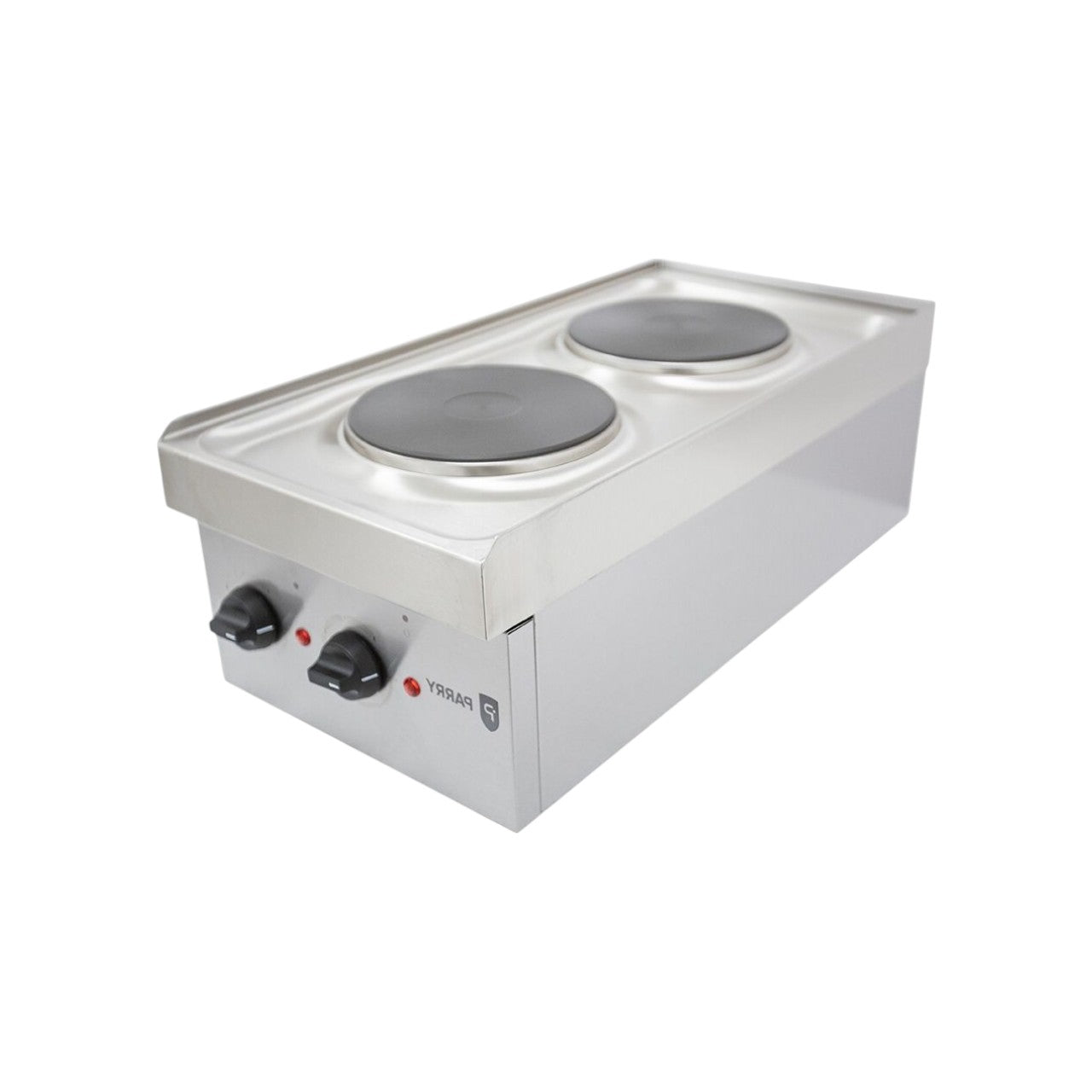 Single Electric Hob Unit – 2 x 1.5kW Sealed Hot Plates, 6 Heat Settings, Stainless Steel, 13A Plug, Compact 300 x 610 x 217mm, Silver – N1870