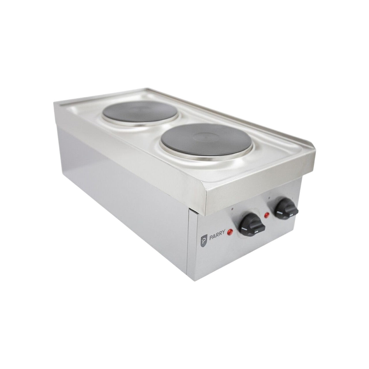 Single Electric Hob Unit – 2 x 1.5kW Sealed Hot Plates, 6 Heat Settings, Stainless Steel, 13A Plug, Compact 300 x 610 x 217mm, Silver – N1870