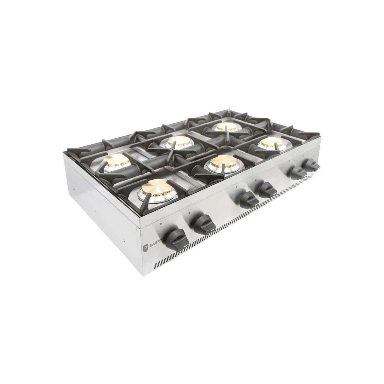 AG6H Natural Gas Boiling Hob – 6 Burner Stainless Steel Commercial Countertop Cooker, Heavy-Duty Pan Supports, Flame Failure Safety