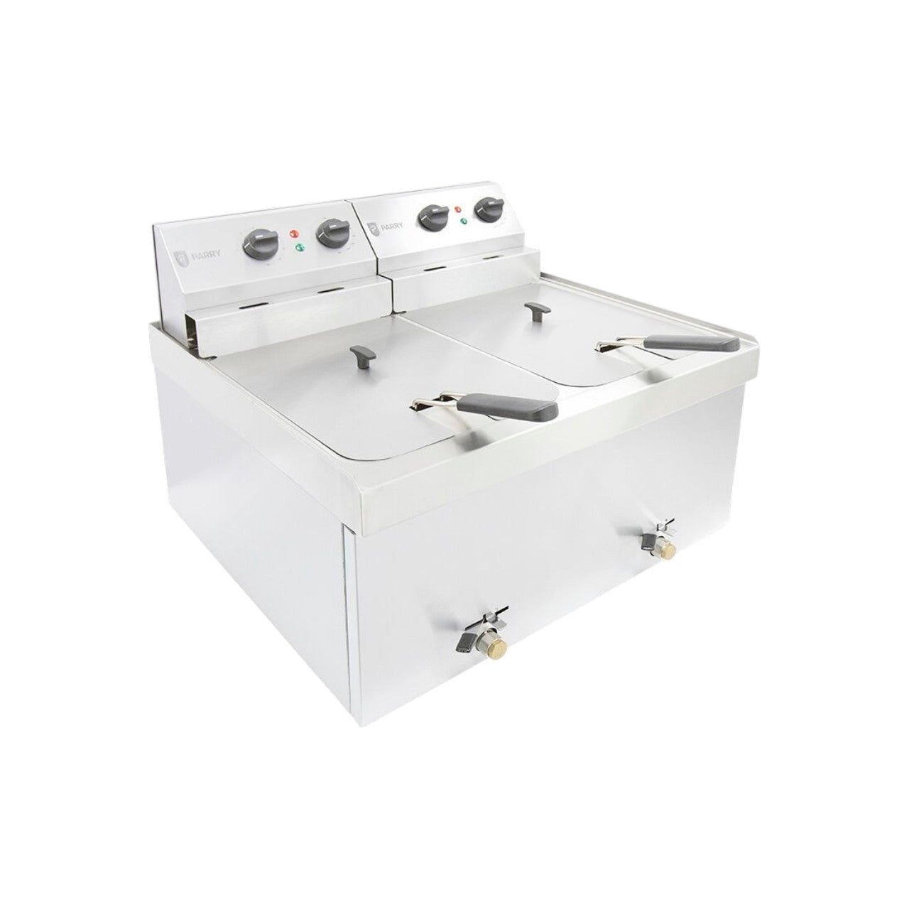 Commercial Double Tank Table Top Electric Fryer – 2 × 9L Capacity Stainless Steel Countertop Deep Fryer with Thermostatic Control, Twin Baskets, Front Drain Tap, Heavy Duty Professional Kitchen Fryer – Model NPDF9