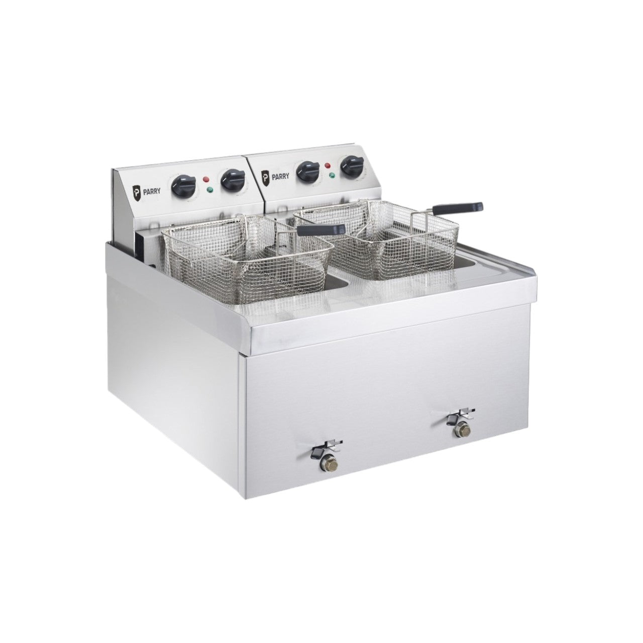 Double Table Top Electric Fryer 2 x 9L Capacity – Commercial Countertop Deep Fryer with Twin Baskets, Thermostatic Control, Stainless Steel Catering Fryer, Hardwired Electric Fryer, Product Code NPDF6