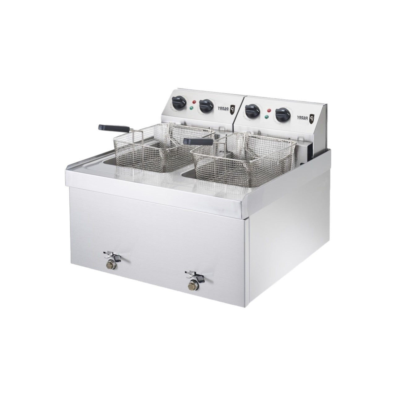 Double Table Top Electric Fryer 2 x 9L Capacity – Commercial Countertop Deep Fryer with Twin Baskets, Thermostatic Control, Stainless Steel Catering Fryer, Hardwired Electric Fryer, Product Code NPDF6