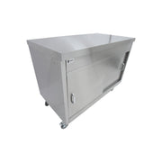 Mobile Ambient Storage Cupboard – 1500mm Stainless Steel, Sliding Doors, Adjustable Shelves