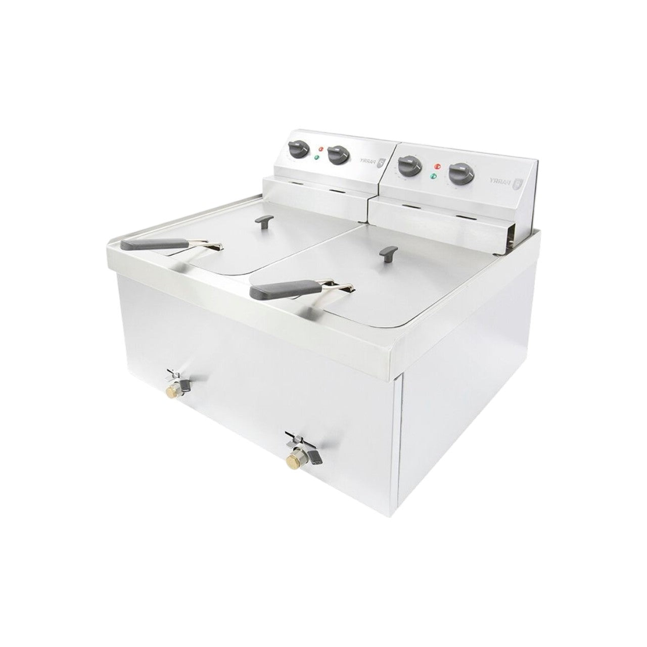 Commercial Double Tank Table Top Electric Fryer – 2 × 9L Capacity Stainless Steel Countertop Deep Fryer with Thermostatic Control, Twin Baskets, Front Drain Tap, Heavy Duty Professional Kitchen Fryer – Model NPDF9