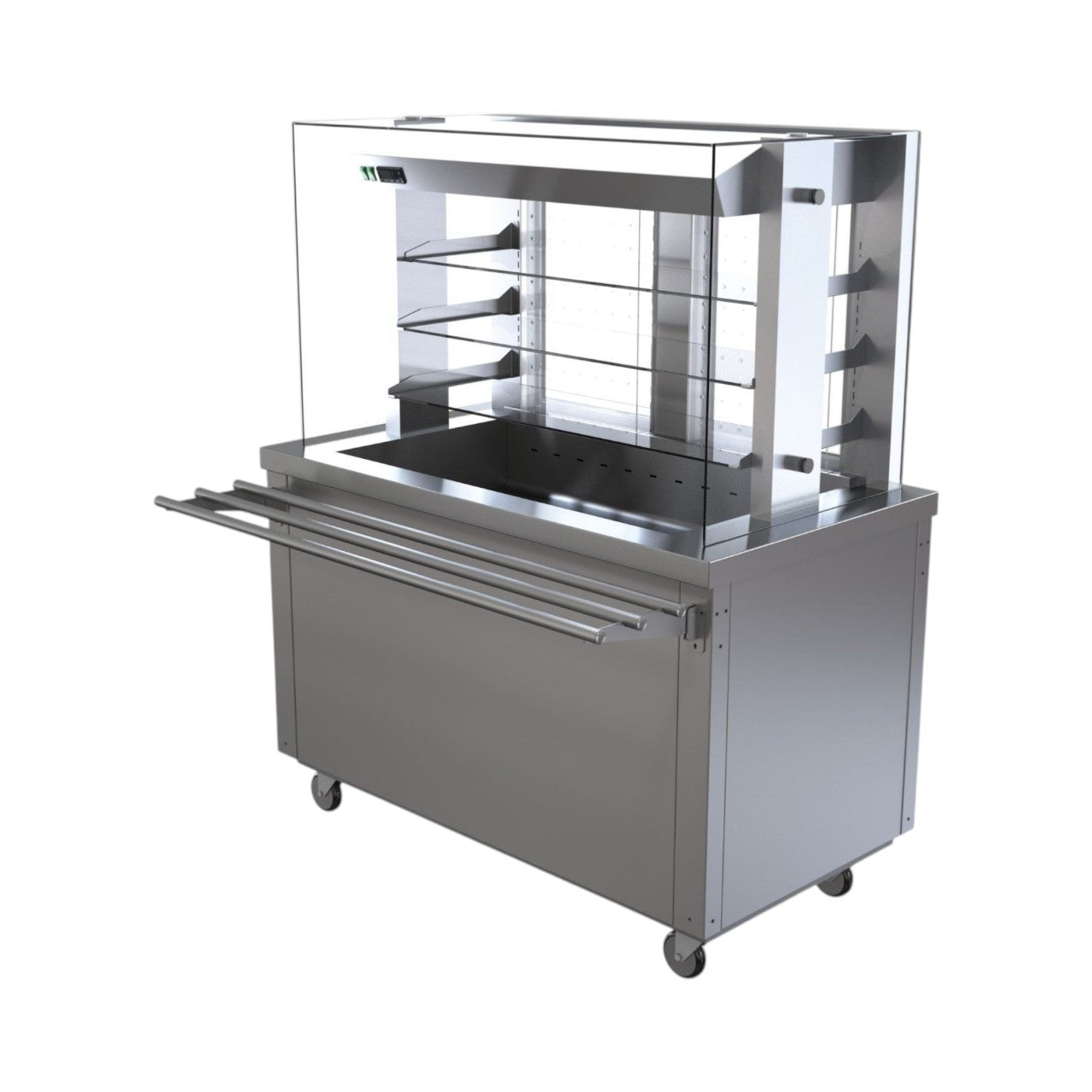 FS-RMT4 – Flex Serve Refrigerated Multi-Tier Display with LED Gantry, Stainless Steel, Adjustable Shelves, 1495mm Wide
