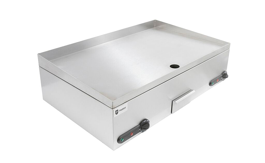 3013 – Double Electric Griddle with Dual Zone Control, 750mm Stainless Steel Cooking Plate, 2 x 3kW Elements, Commercial Countertop Griddle