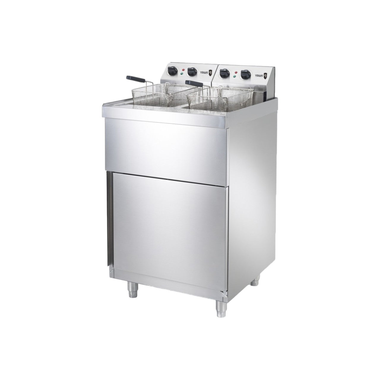 Commercial Double Pedestal Electric Fryer with 2 × 9L Tanks, 18kW Power, Thermostatic Control, Stainless Steel Catering Fryer – Model NPDPF9