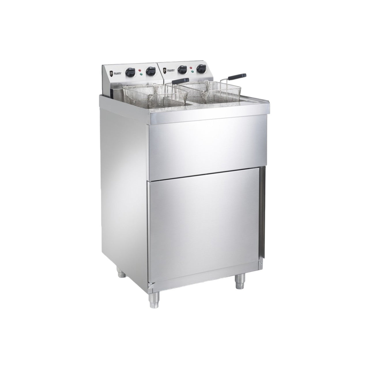 Commercial Double Pedestal Electric Fryer with 2 × 9L Tanks, 18kW Power, Thermostatic Control, Stainless Steel Catering Fryer – Model NPDPF9