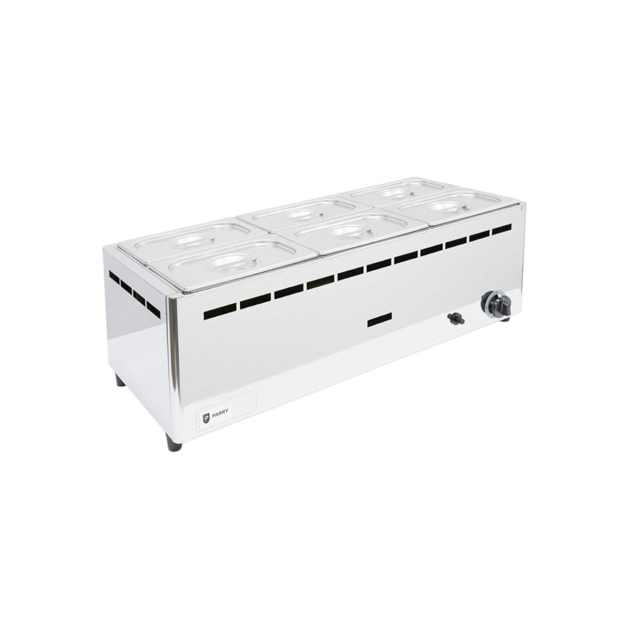 BMF6C/G LPG Wet Well Bain Marie – 6 x 1/4 Gastronorm Pan Capacity, Stainless Steel, Mobile Catering
