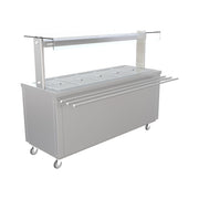 FS-HBW5 Flexi-Serve Hot Cupboard with Wet Well Bain Marie Top, Quartz Heated Gantry, Stainless Steel, 700mm Wide, Adjustable Shelves, Fan-Assisted Heating