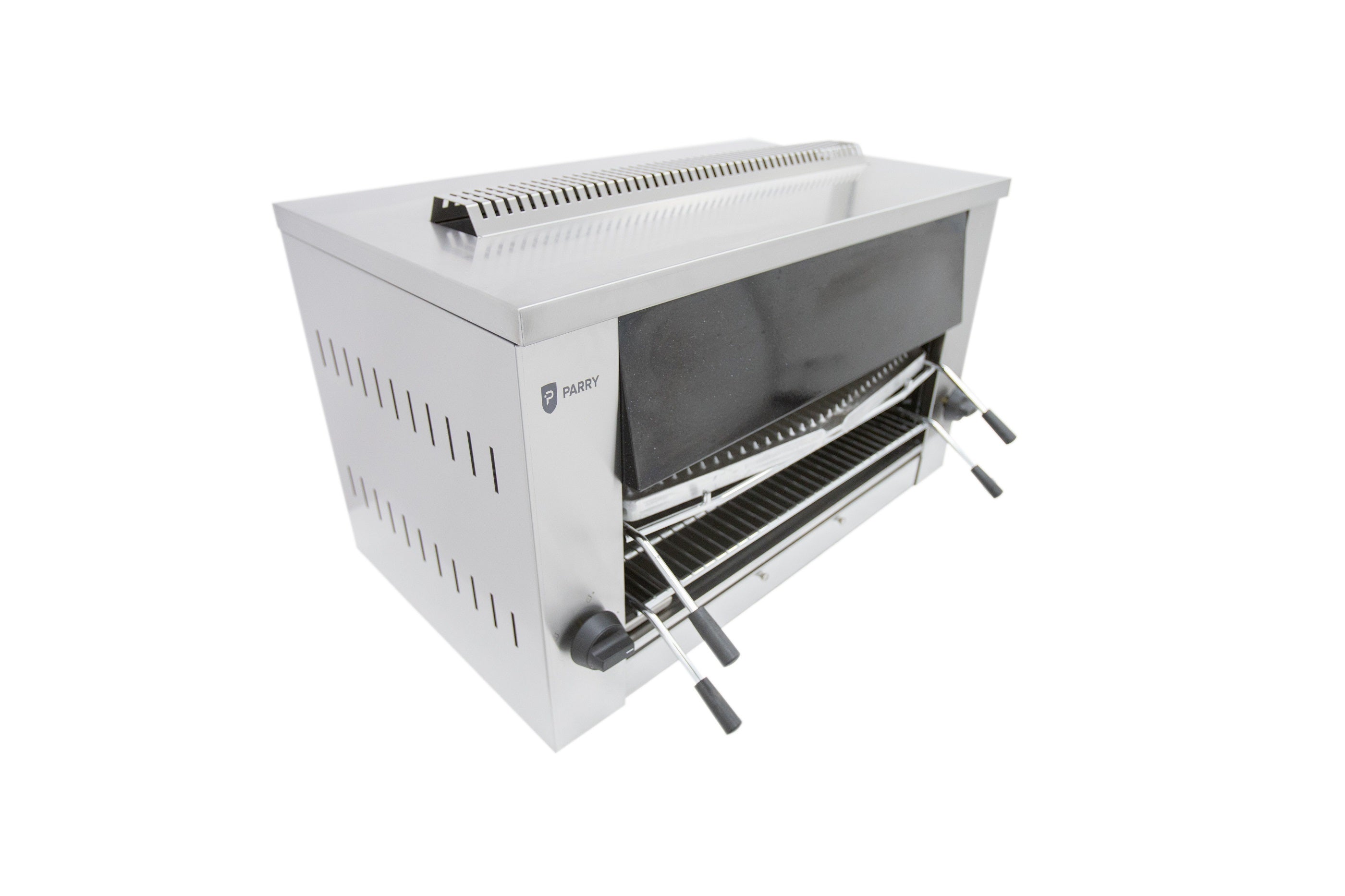7072P LPG Salamander Wall Grill – Stainless Steel Commercial Dual-Zone Grill with Flame Failure Safety, Adjustable Heat, and Removable Fat Tray