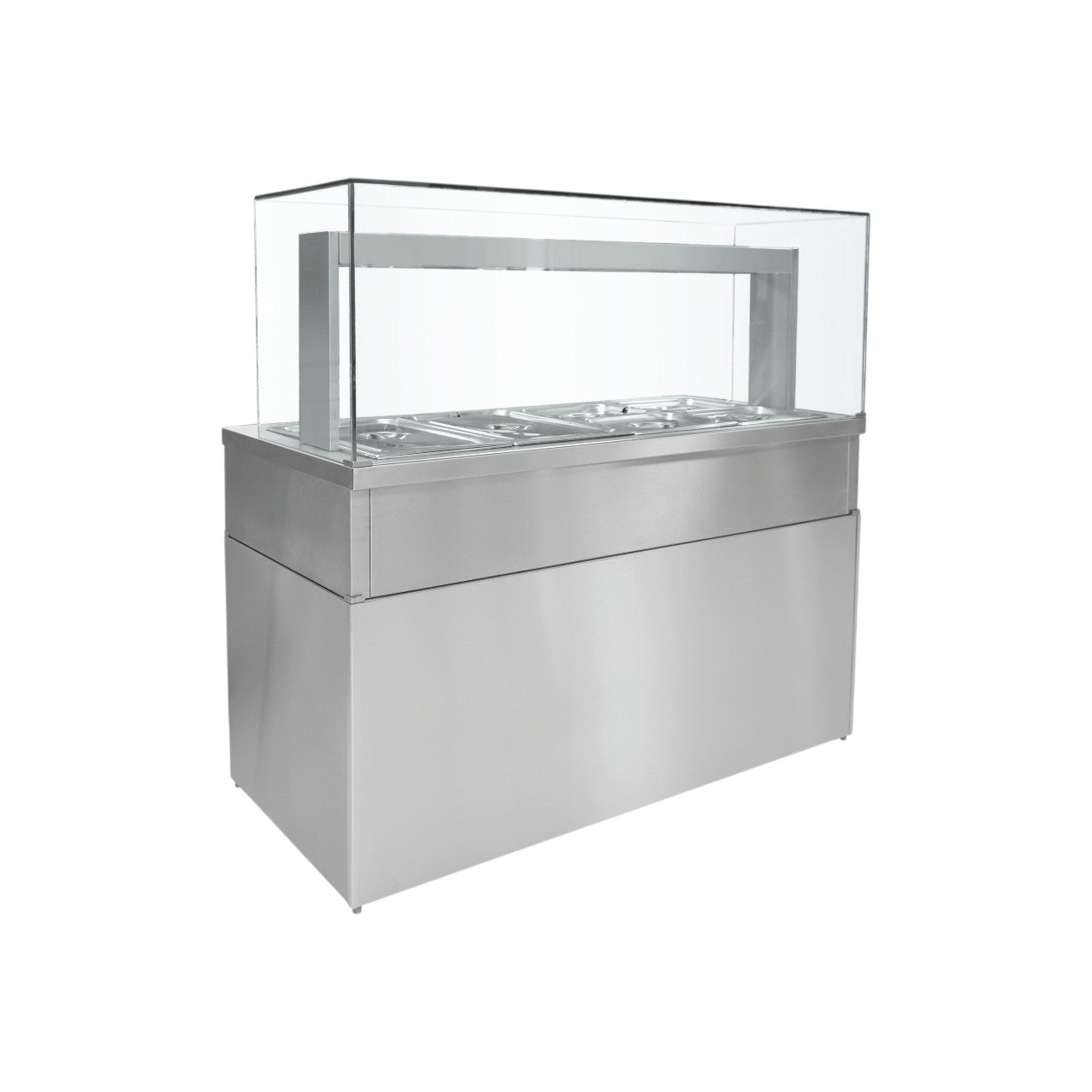 Heated Bain Marie Servery with Glass – Wet & Dry Heating, Counter Height, 1782mm, 2 x 13A Plugs