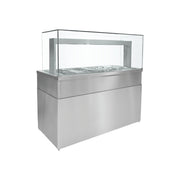 Heated Bain Marie Servery with Glass – Wet & Dry Heating, Counter Height, 1782mm, 2 x 13A Plugs