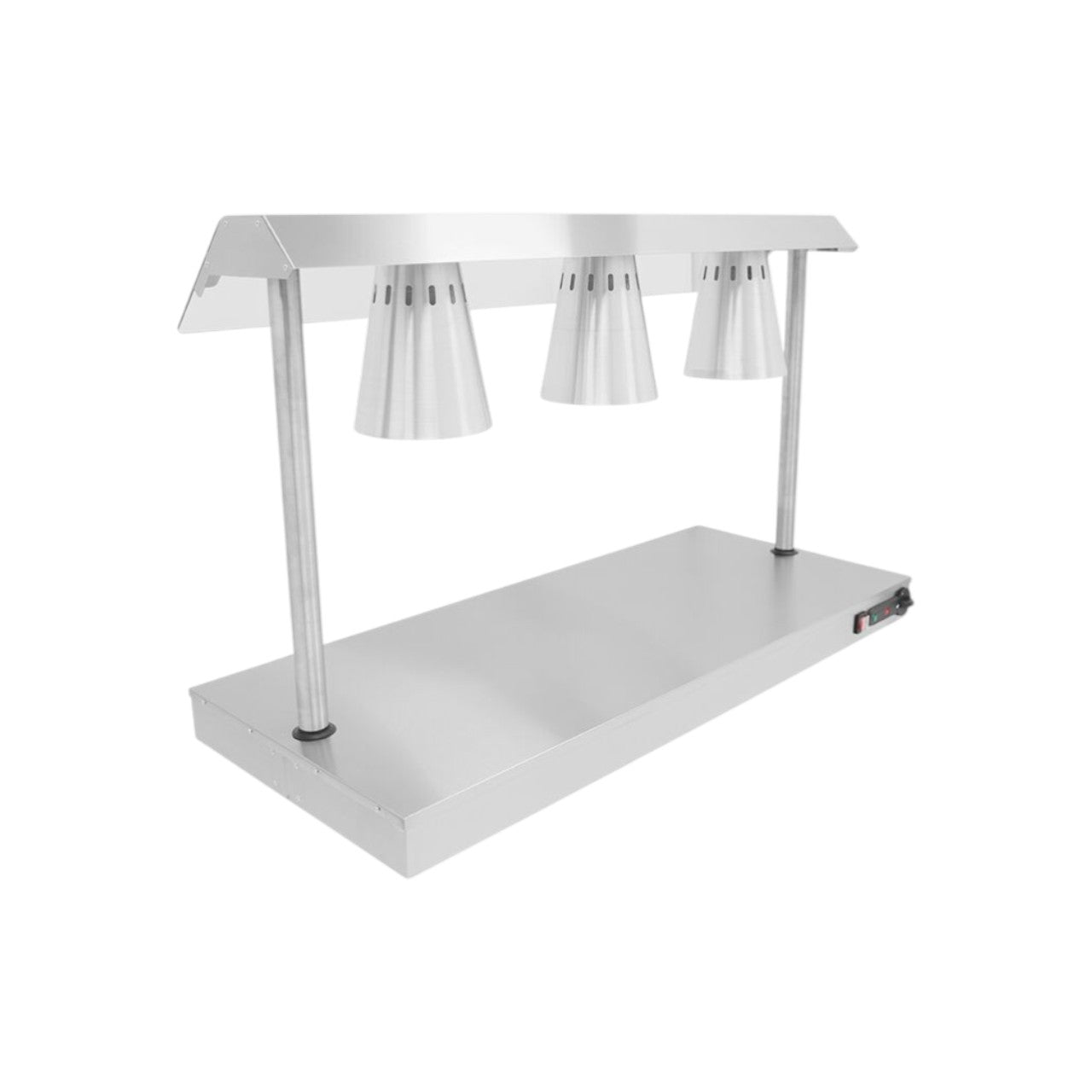 C3LU Stainless Steel Carvery Servery with 3 Heat Lamps and Heated Base – Commercial Food Warming Station, 1.3kW, 1165×505×737mm