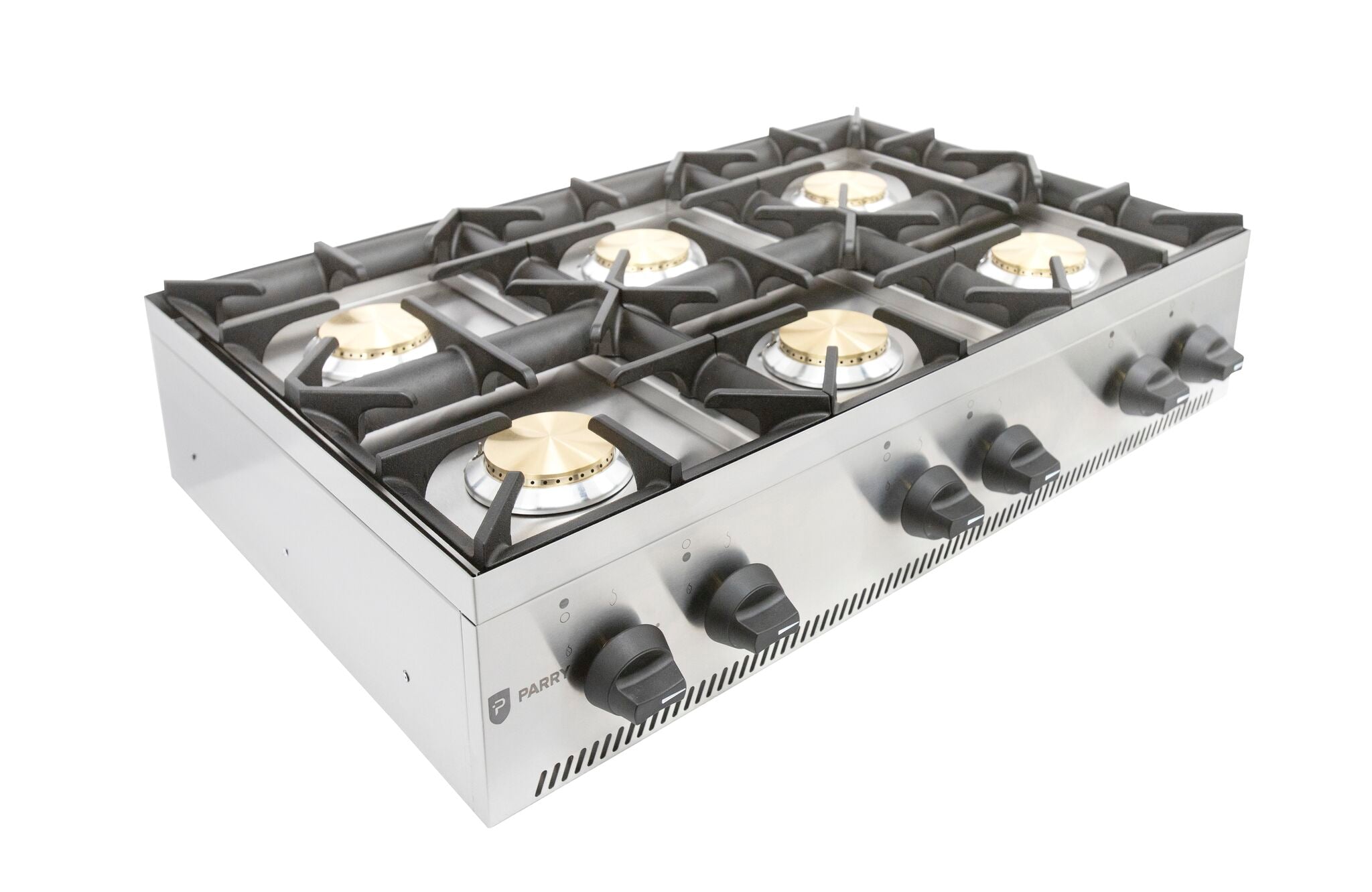 AG6H Natural Gas Boiling Hob – 6 Burner Stainless Steel Commercial Countertop Cooker, Heavy-Duty Pan Supports, Flame Failure Safety