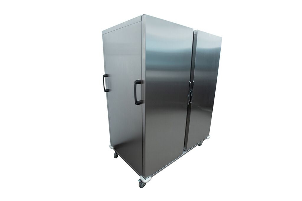 BT2 Double Banqueting Trolley – High-Capacity Mobile Heated Cabinet, Stainless Steel, 2 x 13A Plug, Silver