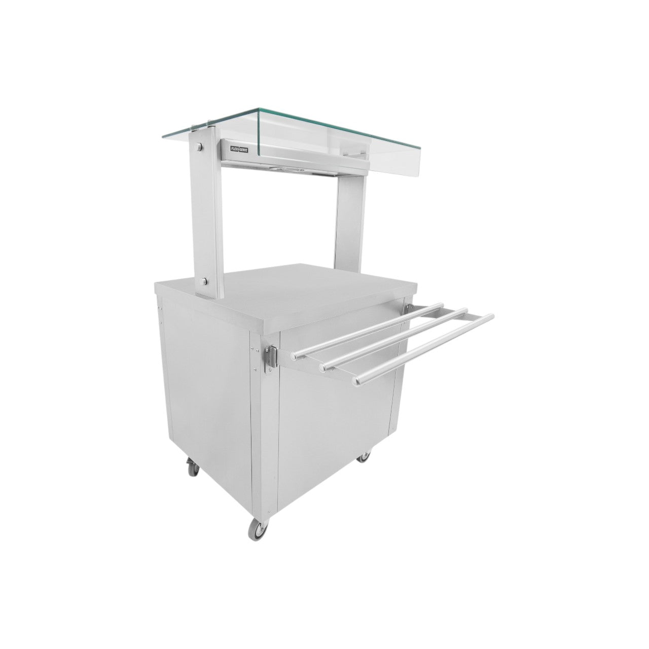 FS-A2 Flexi-Serve Ambient Stainless Steel Cupboard with Plain Top, LED Gantry & Rodded Shelves – 860x700x900mm, 89.5kg
