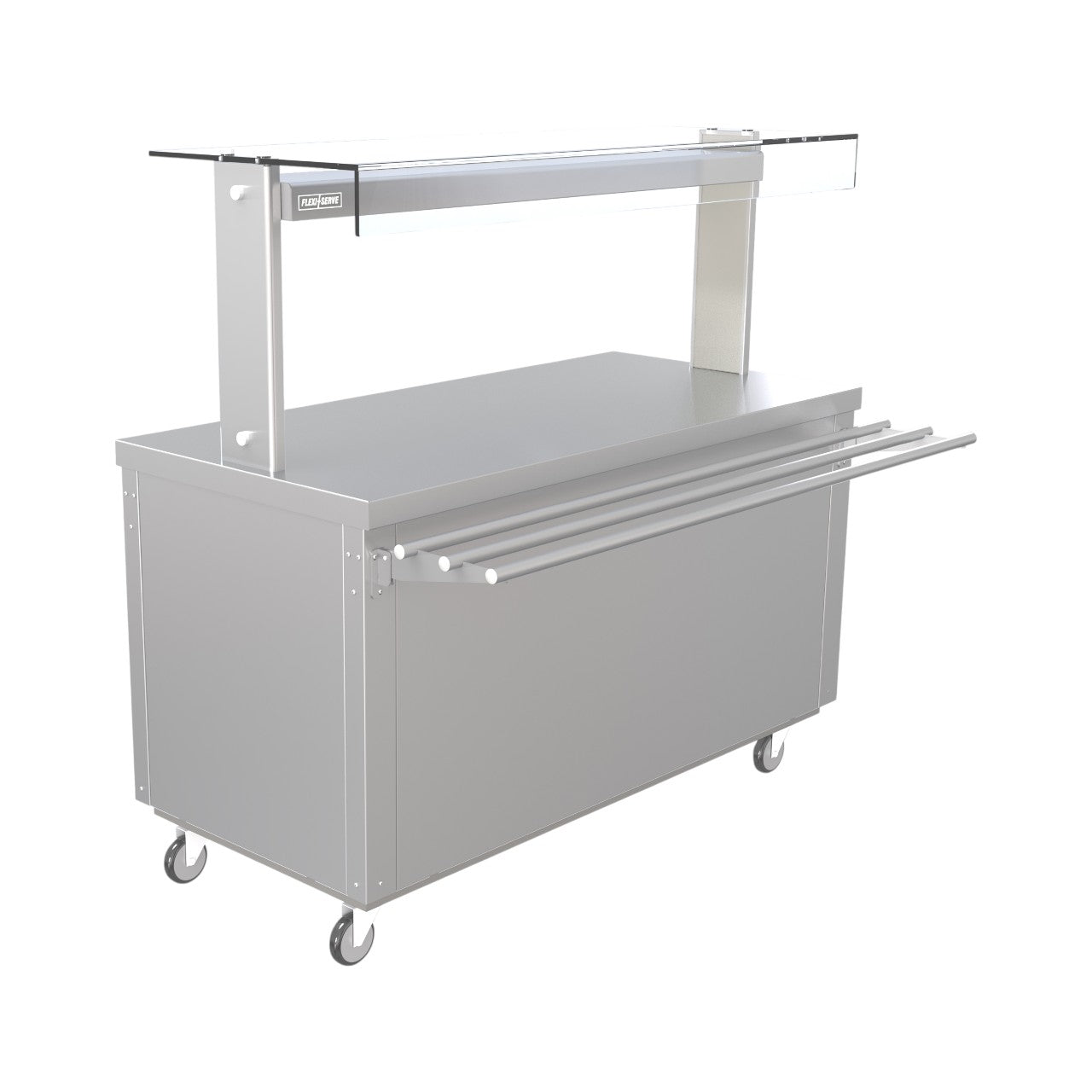 FS-H4 Flexi Serve Hot Cupboard with Plain Top, LED Illuminated Gantry & Fan-Assisted Heated Storage – Stainless Steel Mobile Catering Unit