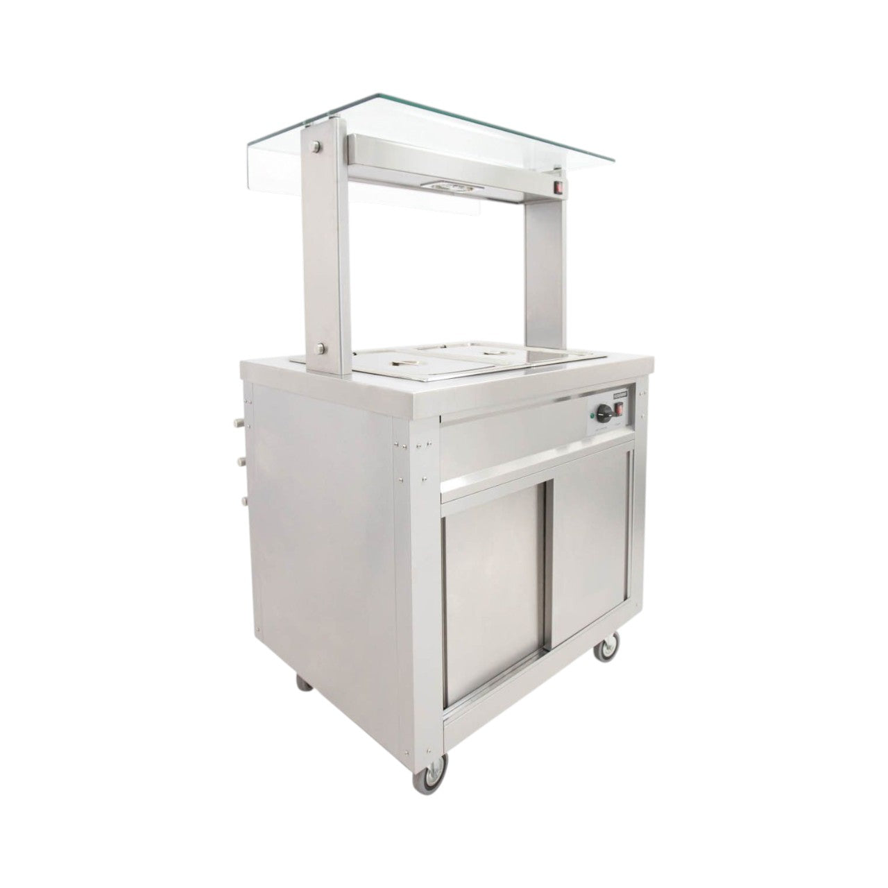 FS-HBW2 Flexi Serve Hot Cupboard with Wet Well Bain Marie Top, Quartz Heated Gantry – Stainless Steel, 700mm Wide, Single Phase, Colour Fascia Options