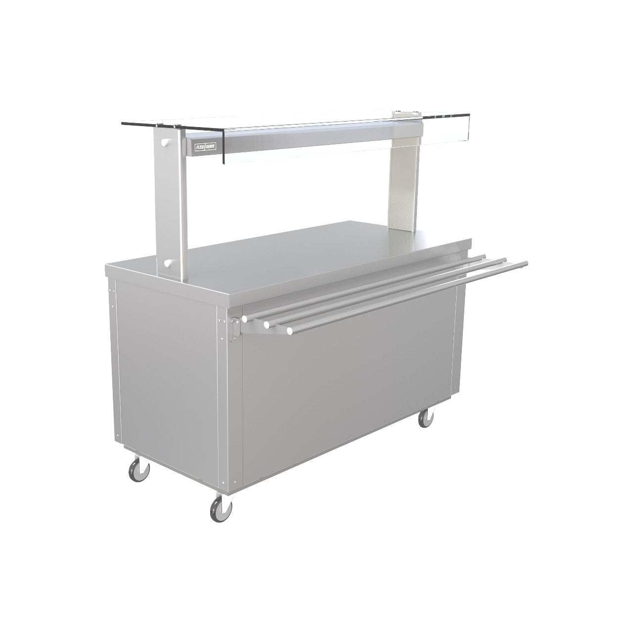 FS-A4 Flexi Serve Ambient Cupboard with LED Gantry, Stainless Steel Plain Top, GN-Compatible Shelves, 1495mm x 700mm x 900mm, Adjustable Storage, 109kg