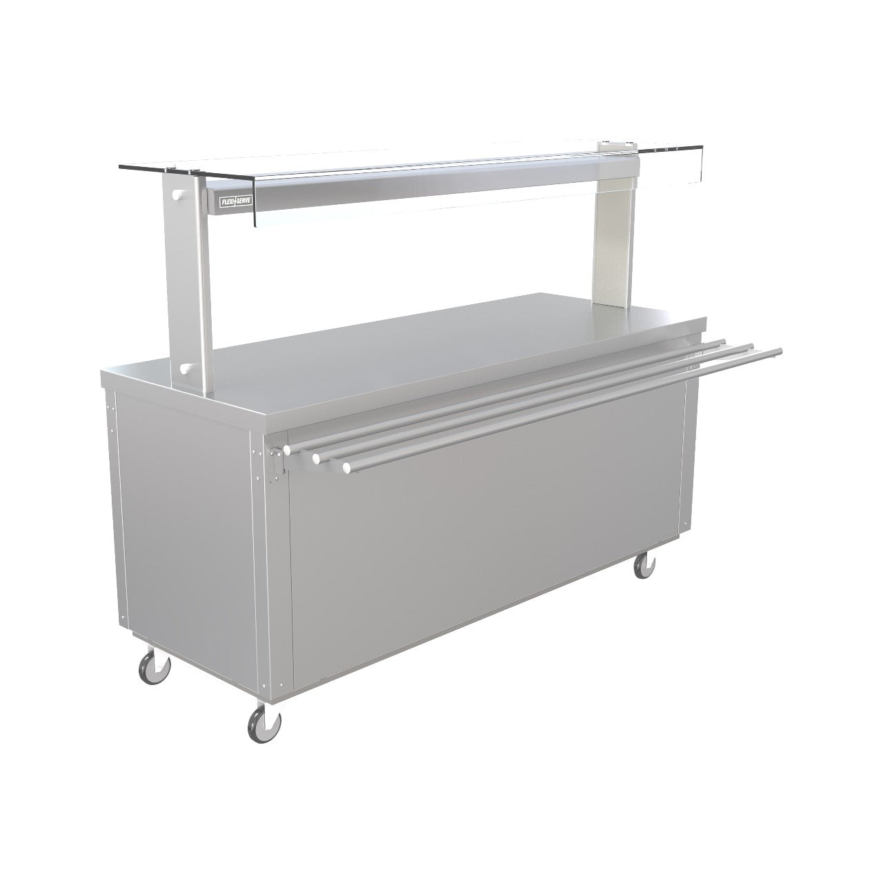 FS-A5 Flexi Serve Ambient Stainless Steel Cupboard with Plain Top, LED Gantry & Adjustable Shelves – 1830 x 700 x 900 mm, GN Compatible, 115 kg