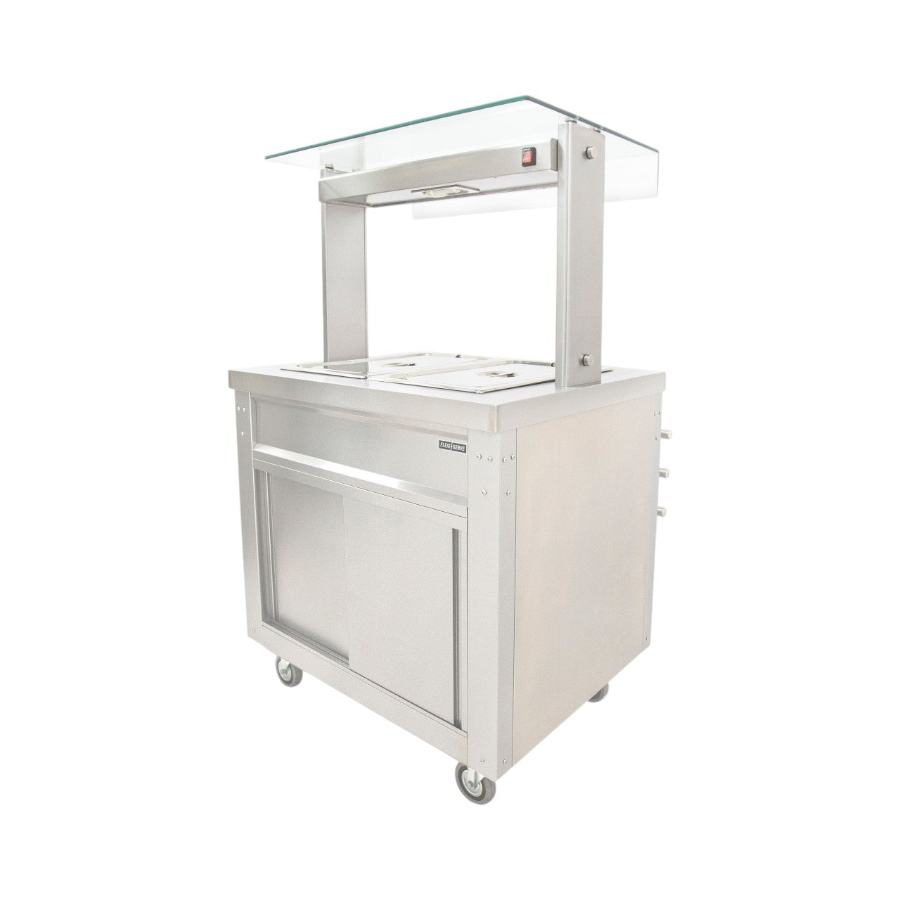 FS-AW2 Flexi Serve Ambient Cupboard with Chilled Well, LED Gantry, Stainless Steel, 700mm Wide