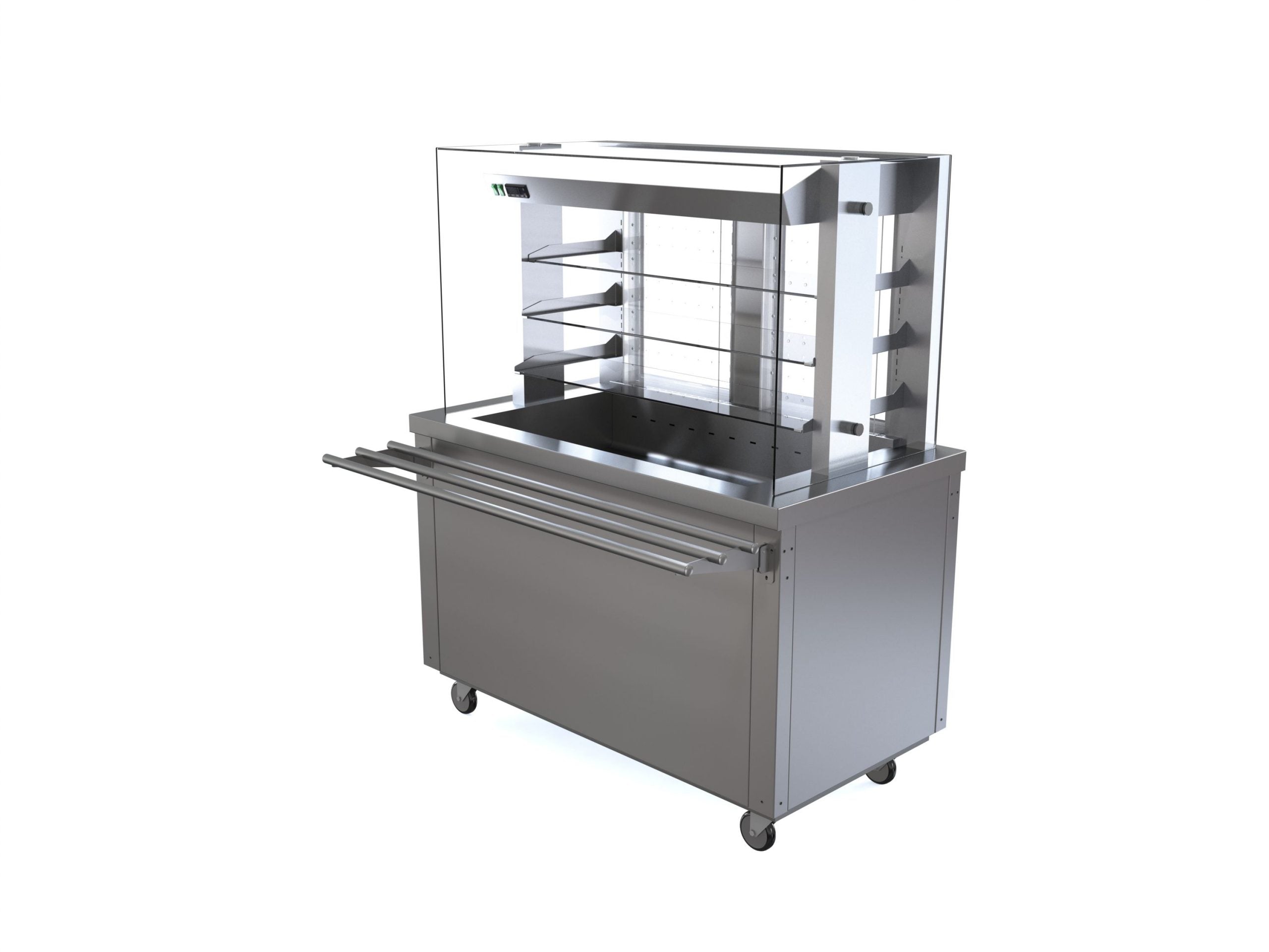 FS-RMT3 – FLEXI-SERVE Refrigerated Multi-Tier Display with LED Gantry, 3 Adjustable Shelves, Stainless Steel, 1100 x 760 x 900 mm, Various Fascia Colors