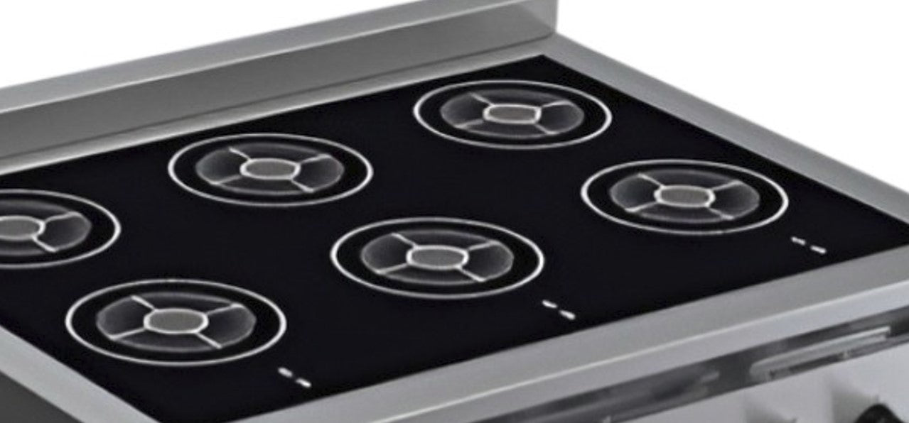 6-Zone Induction Hob – Pan Detection, 9 Power Levels, Power Boost, Melt & Keep Warm, 6mm Ceramic Glass