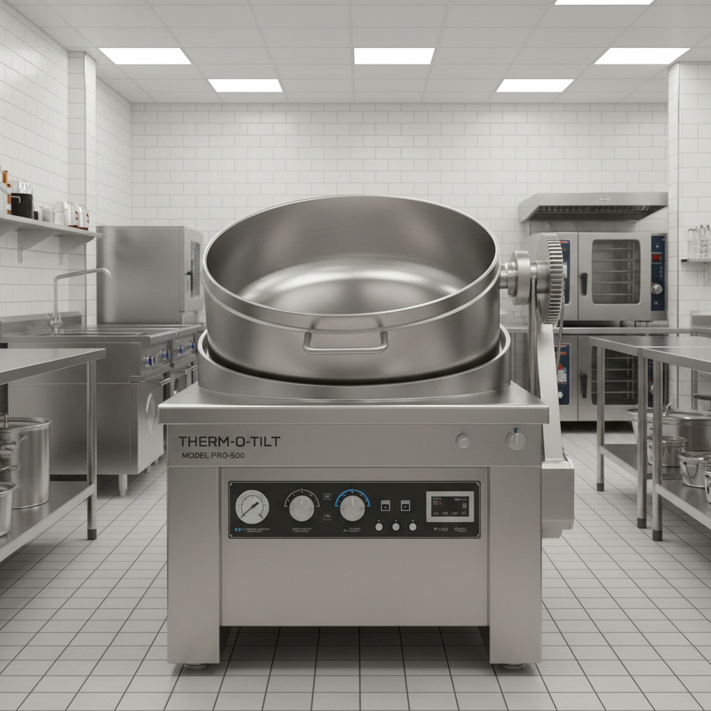 Bulk cooking tilting pan.