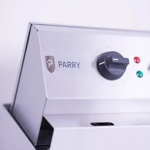 Double Pedestal Electric Fryer – 2 x 9L Tanks, 18kW, Thermostatic Control, Stainless Steel, Hardwired