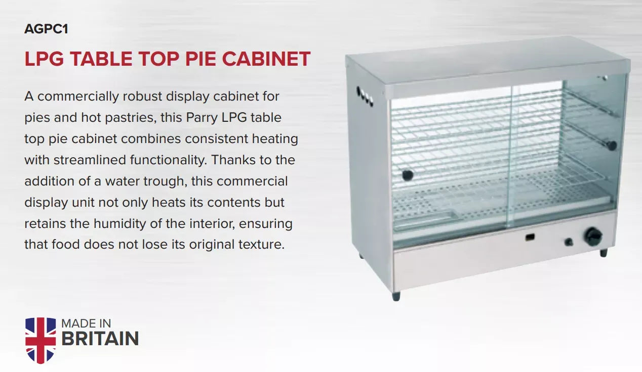 AGPC1 – LPG Gas Pie Cabinet for 60 Pies, Stainless Steel Commercial Display Unit