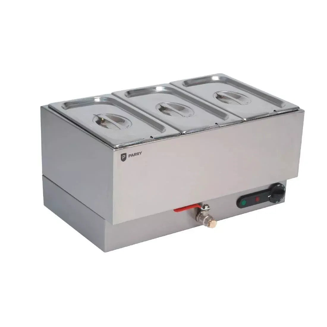 Countertop Electric Wet Bain Marie – 3 x 1/3 GN Pan Capacity, Stainless Steel, Thermostat Controlled