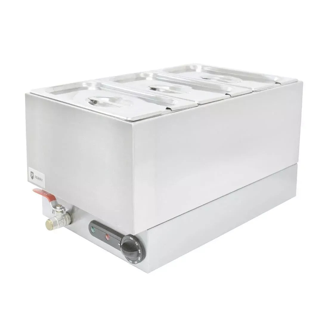 Countertop Electric Wet Bain Marie – 1 x 1/1 GN Pan, Stainless Steel, Thermostat Control & Drain Tap